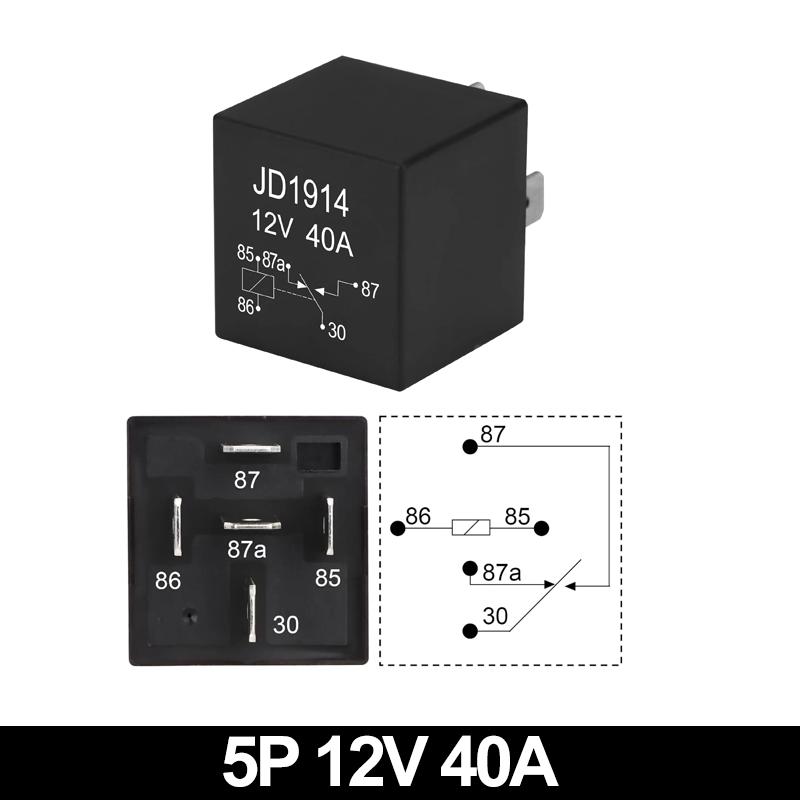 JD1914 40A 12V/24V SPDT Waterproof Car Relay 4/5 Pin Auto Switch Starter Kit for Car Boat Tractor Truck Motorcycle Relays 5