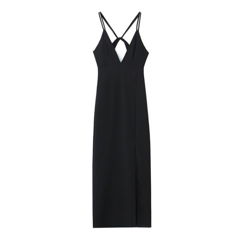 Fashion Style 2024 Spring New Arrival Women's Clothing Minimalist Crepe Midi Skirt Mid Length Long Length Dress 2157024 800