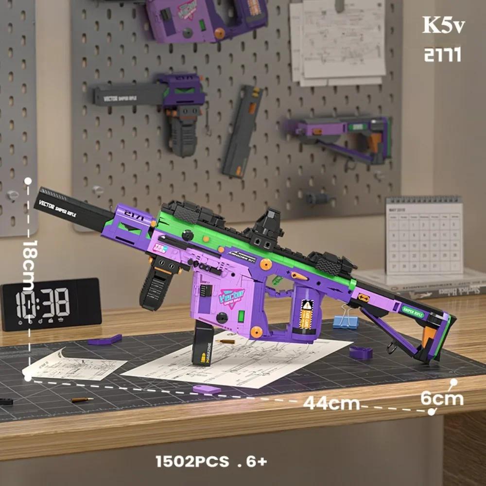 Moc Militär Mp5 Kriss Vector Maschinenpistolen Modell Mini Größe Bausteine Diy Waffe Mikro Steine Spielzeug Kind Junge Geburtstagsgeschenk