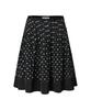 Mileko Dot Pleated Satin Skirt Black