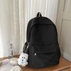 Schoolbag1011 New Versatile Japanese ins Solid Color Schoolbag Women's Casual Large Capacity Waterproof Female Student Backpack Backpack