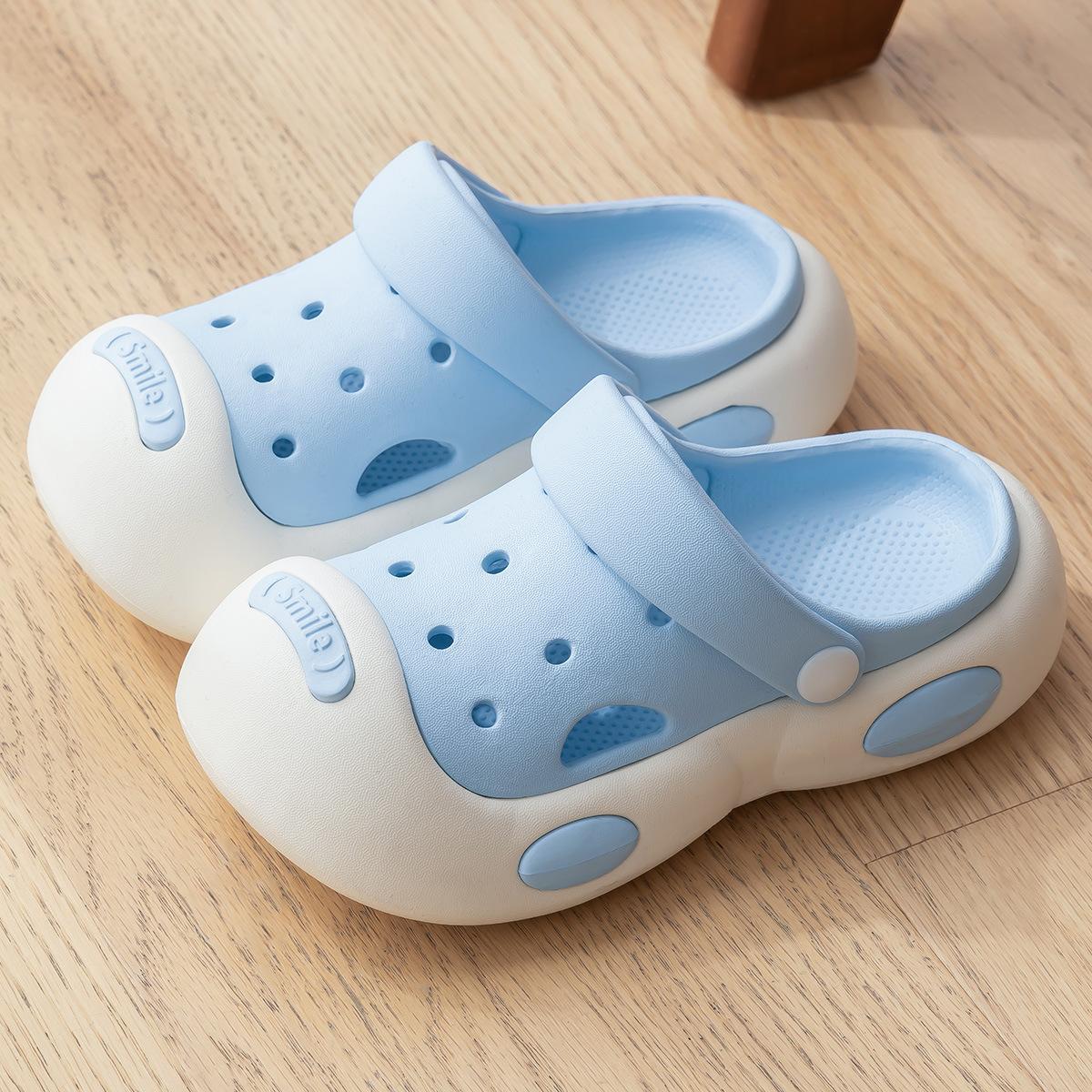 

Lidani anti-collision head children s slippers girls wear 2025 new sandals open smile big head shoes baby hole shoes 35-36 небо синє кольору