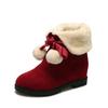 New Winter Women's Shoes Sweet Fur Ankle Boots Female Padded Comfortable Warm Cotton Shoes Flat Bottom Casual Lace Up Botines