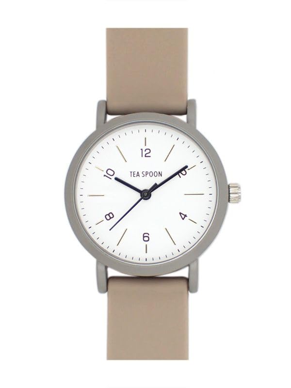 

[Follow] Watch TEA SPOON Round Rubber Belt Watch N04721A-1 MOC/WH Women s Beige