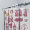 Watercolor Gnomes Shower Curtain With Valentine'S Day Decor Pink Gnome Family Love Heart Design For Bathroom Decoration