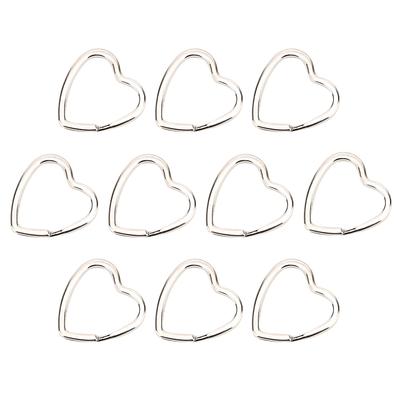 10 Stück Metall Schlüsselanhänger Ring Haken Verbinder DIY Schmuckherstellungswerkzeug Handtaschen Dekoration(Herzförmig )