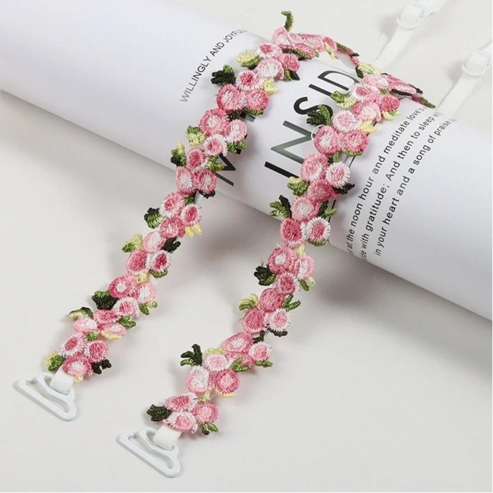 Removable Floral Bra Straps Elastic Lingerie Strap Belt Floral Shoulder Belts  Wedding Party Dress