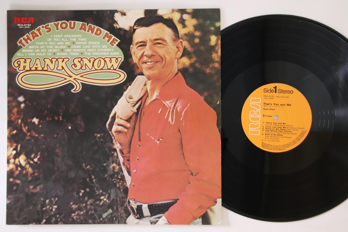 

LP Record HANK SNOW - That s You And Me RCA5192 RCA 1975 Japan Country Used