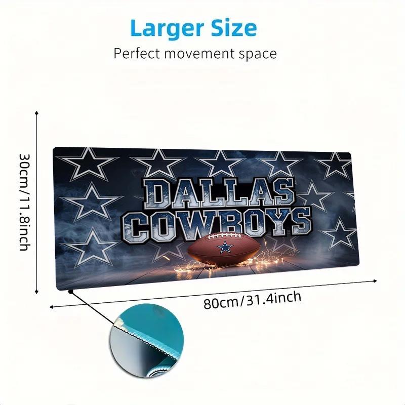 Dallas Cowboys Logo Farbe Mauspads Großes Gaming Tischkissen Rutschfestes Laptop Tablet Großes Mauspads XXL Matte Mini PC Spielmatte Mit Verriegeltem Rand