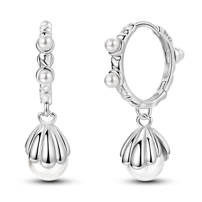 925 Sterling Silver Love Feather Moon Star Heart Earrings Fit Original Charms Hoop for Women Girls Stud Earring Jewelry Gifts
