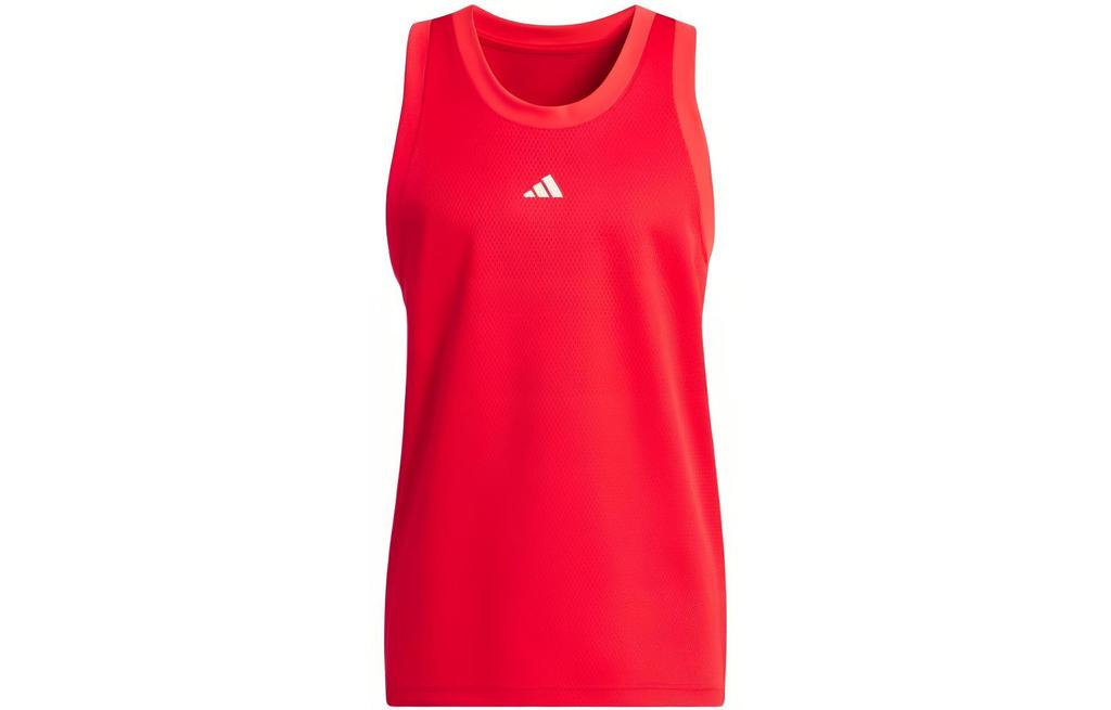 Adidas Tank Tops Men's Red Crew Neck Moderate Straight Fit IL2266