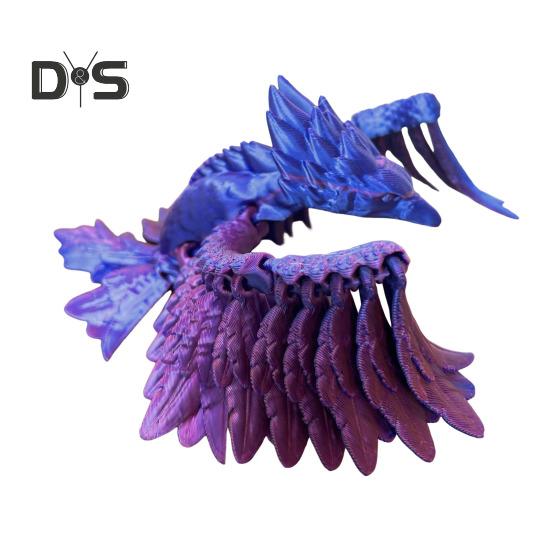 

Фигурка Феникса, напечатанная на 3D-принтере, подвижные суставы, красочная фигурка птицы, шарнирная модель животного, игрушка-фиджет, украшение для домашнего офиса, рабочего стола, орнамент фиолетовый