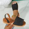 2025 New Summer Women Shoes Female Hot Sale Buckle Strap Women Sandals Casual Sandals Women New Peep Toe Flat Sandals