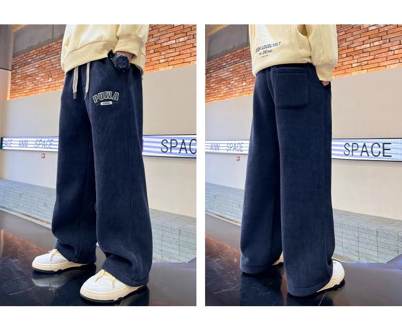 2025 Trendy Boys' Corduroy Pants - Spring/Autumn, Casual, Straight-Leg, Loose Fit for Kids