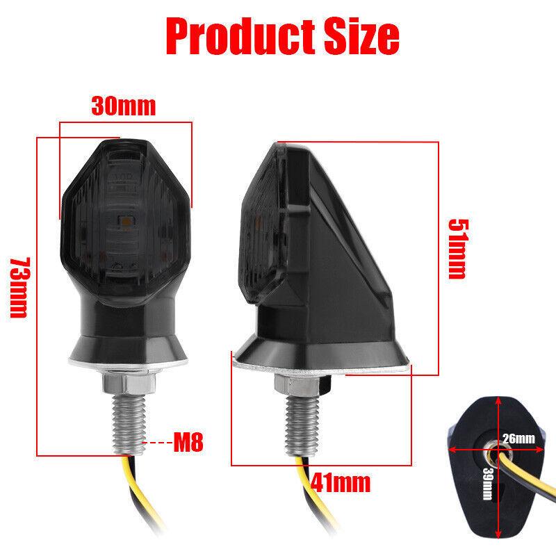 8mm Mini Motorcycle LED Turn Signal Lights 12V Moto Indicator Lamp Amber Blinker Turn Signal Lamps Motorbike Accessories