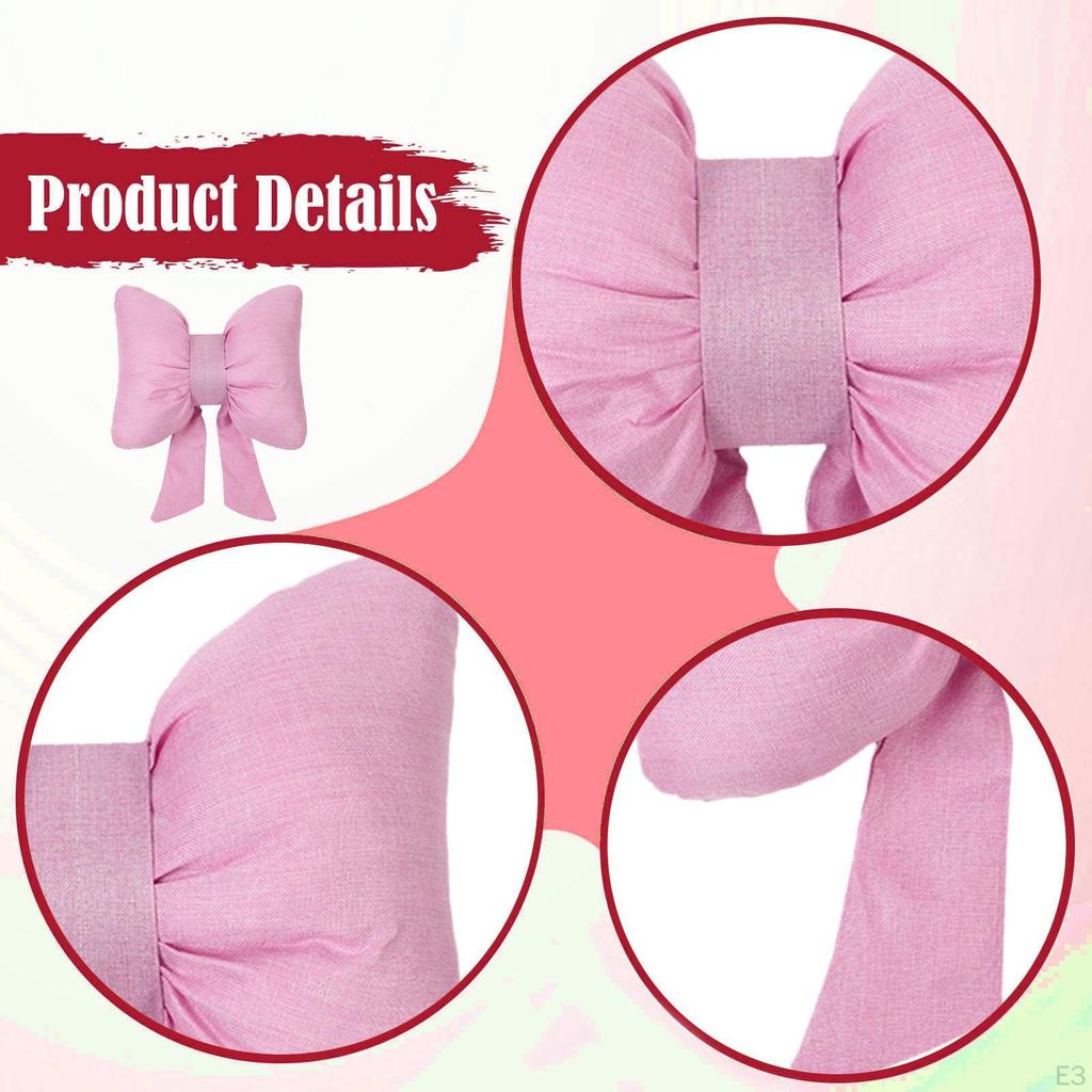 Bow Pillow Back Cushion Sofa Throw for Bedroom Office Holiday