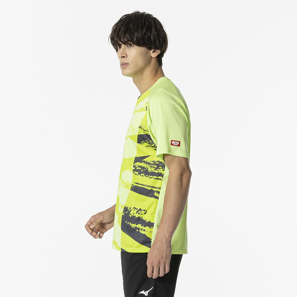 Table Tennis Game Short JTTA Sharp Size M Shirt, Sleeve, Certified, Moisture-Wicking, Quick-Drying, Unisex, Green, (82JAB103)