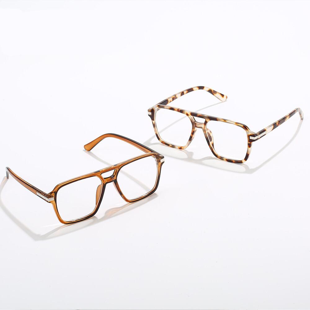 Luxury Designer Reading Glasses Women Retro Double Bridge Square Eyewear Eye Protection Computer Glasses Fashion