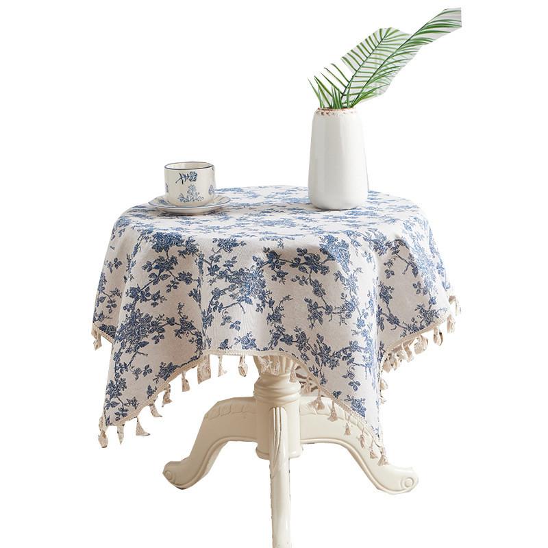 Nordic Floral Tablecloth With Cotton Polyester Blend For Home Dining And Decor