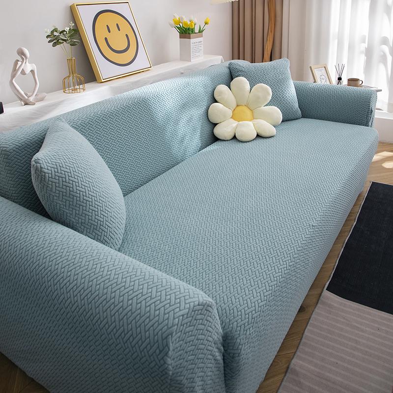 Jacquard Adjustable Elastic Sofa Cover Armchair Protector Corner L Shape Stretch Thick Slipcovers Couch Covers 1/2/3/4/5 Seater