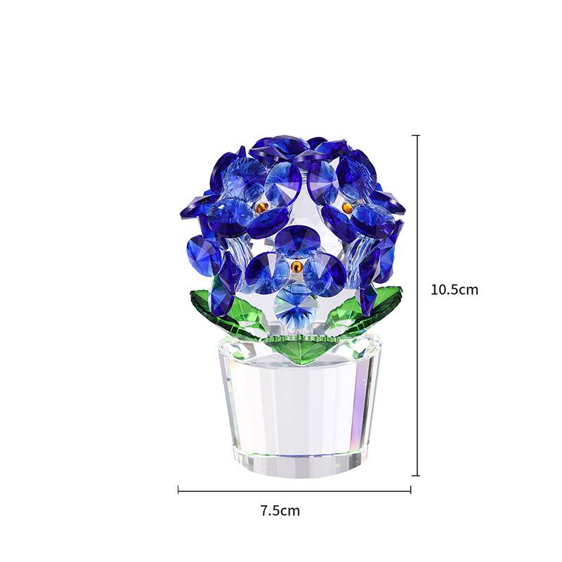 

Creative Crystal Hydrangea Art Ornament - Simulated Flowers for Home Decor синій