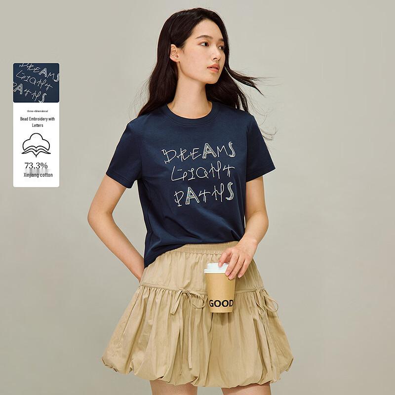 INMAN 3D Letter Beaded Short Sleeve T-Shirt XL