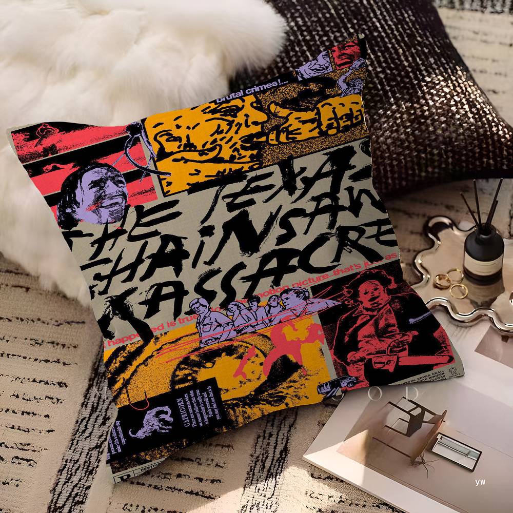 Movie T-Texas C-Chainsaw M-Massacre Pillow Cover Design cushion Cover decor Holiday Decorati
