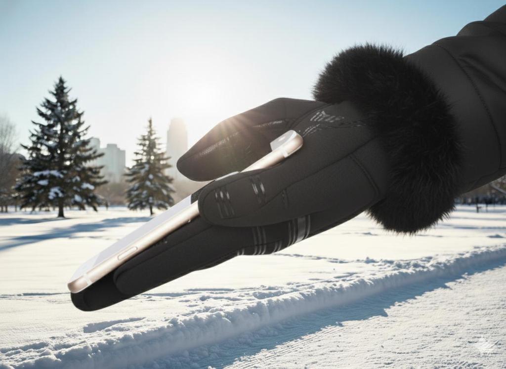 Bisiklet Eldivenleri Su Geçirmez Termal Kayak Kürk Manşetli Bisiklet Yelken Sürüş Çalışma Koşu Eldiveni