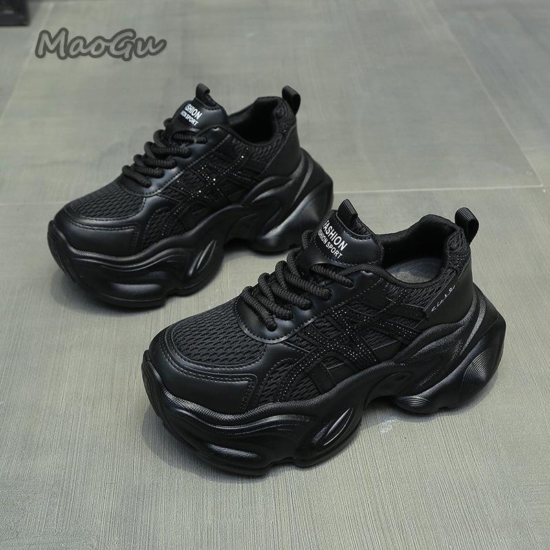 Fashion Height Increasing Mesh Chunky Sneakers for Women 2025 Autumn New Fashion Thick Bottom Casual Shoes Zapatillas De Mujer Size35-40
