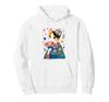 Calico Cat In Kimono with Fan Graphic Hoodie