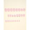 24pcs Press On Nails Short Cute Pink Heart White French Style 3D Rhinestone Design Nails Fashion Full Coverage Fake Nail Tips For Women And Girls