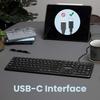 Perixx PERIBOARD-210 Wired Keyboard, Full Size, Slim, Quiet, English Layout, Black (Type-C)