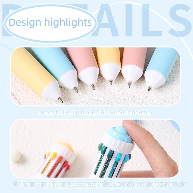 Languo 120/30 Color Ballpoint Pen 0.8mm Soft Grip Press Cartoon Multicolor Writing Drawing Gel Pens School Supplies Stationery