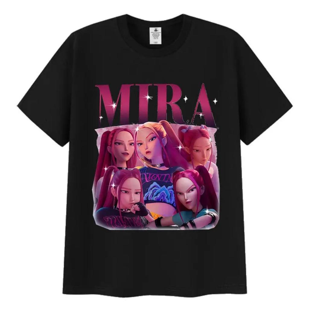 Mira Huntrix Kpop Demon Hunters Maglietta Grafica 2025 Film Abbigliamento Kpop Magliette a Manica Corta Top Uomo Donna Maglietta 100% Cotone
