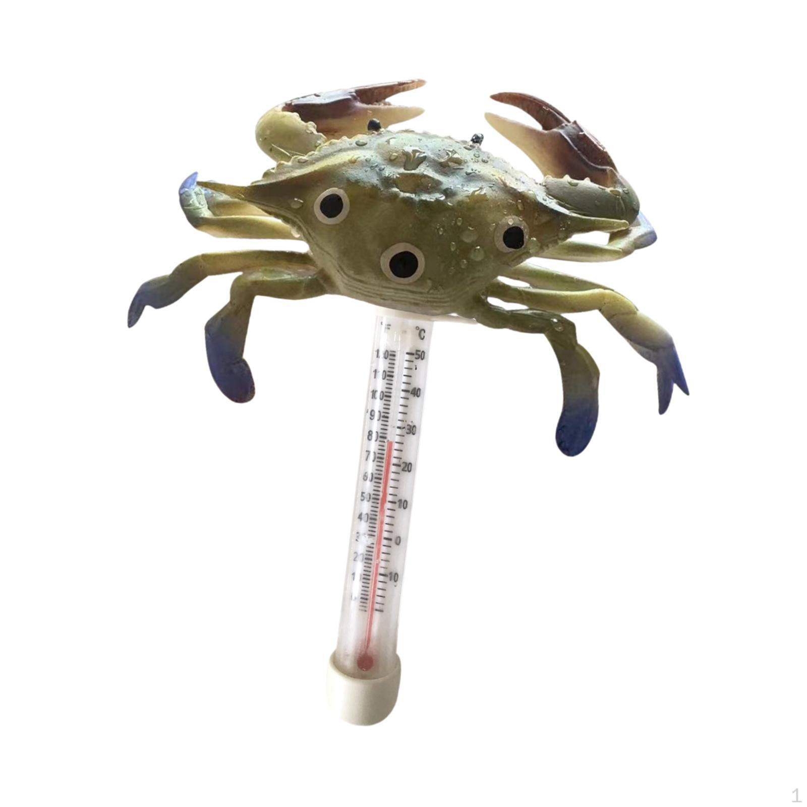 Clear Display Floating Pool Thermometer for Aquariums And Pools Crab 20x16.5cm