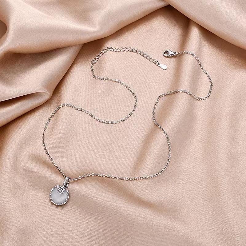 Nationale Mode Fuzi Weiß Chopin Halskette für Damen Leichter Luxus Nische High-End Design Schlüsselbeinkette