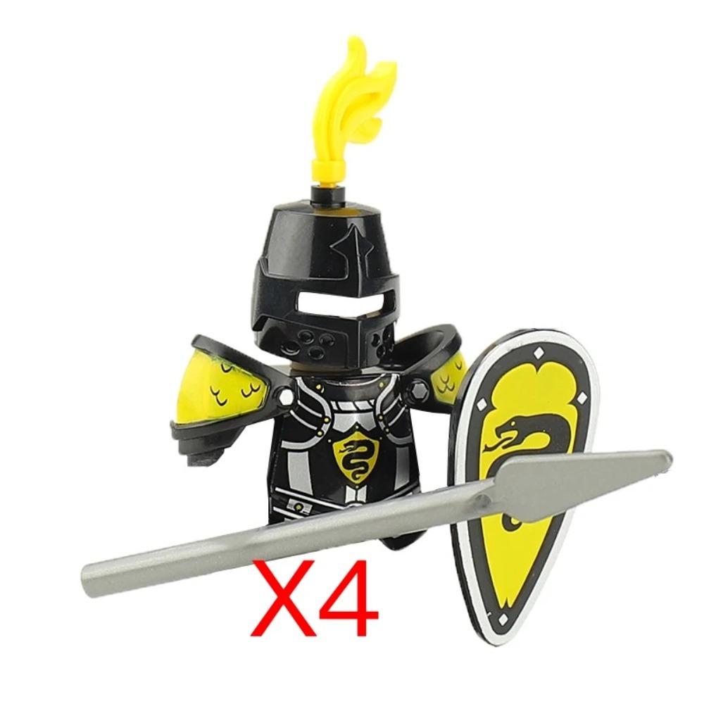 Mittelalterliche Burgsoldaten Actionfiguren Baustein Drache Anime Ritter Zubehör Kriegspferd Miliz Helm Schild Spielzeug Geschenk B15