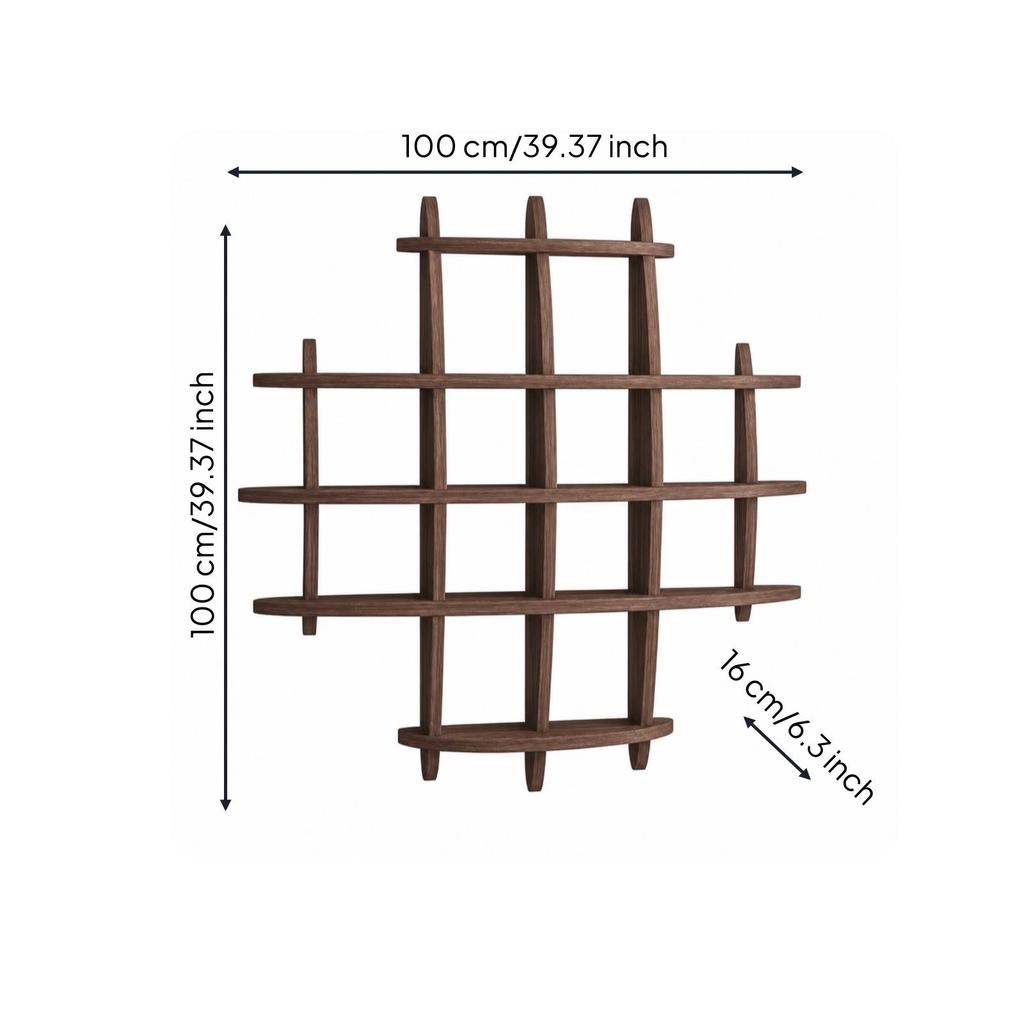 Wooden Wall Display Shelf Versatile for Reading Area, Entryway