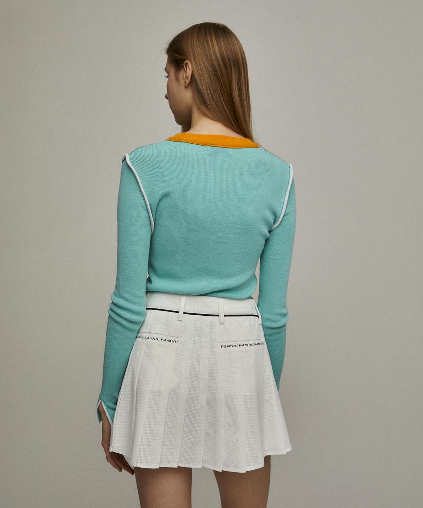 KANDINI Ivory Summer Pleated Skirt