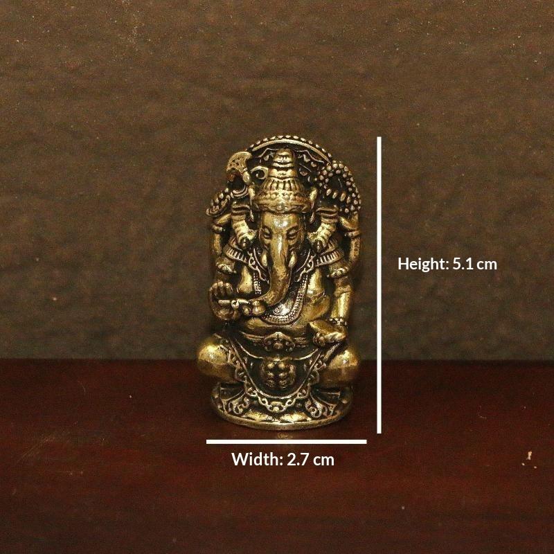 Zestaw Vintage Mosiężnych Posążków Ganesha z Wykwintnym Rzeźbieniem 2 Opcje Rozmiaru Do Ołtarza Domowego Pokoju Medytacyjnego Dekoracja Biurka