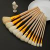 7/12/15pcs Pottery Art Wool Brush Set for Ceramic Glaze/Painting Coloring Watercolor Paint Craft DIY Painting Pen Art Supplies