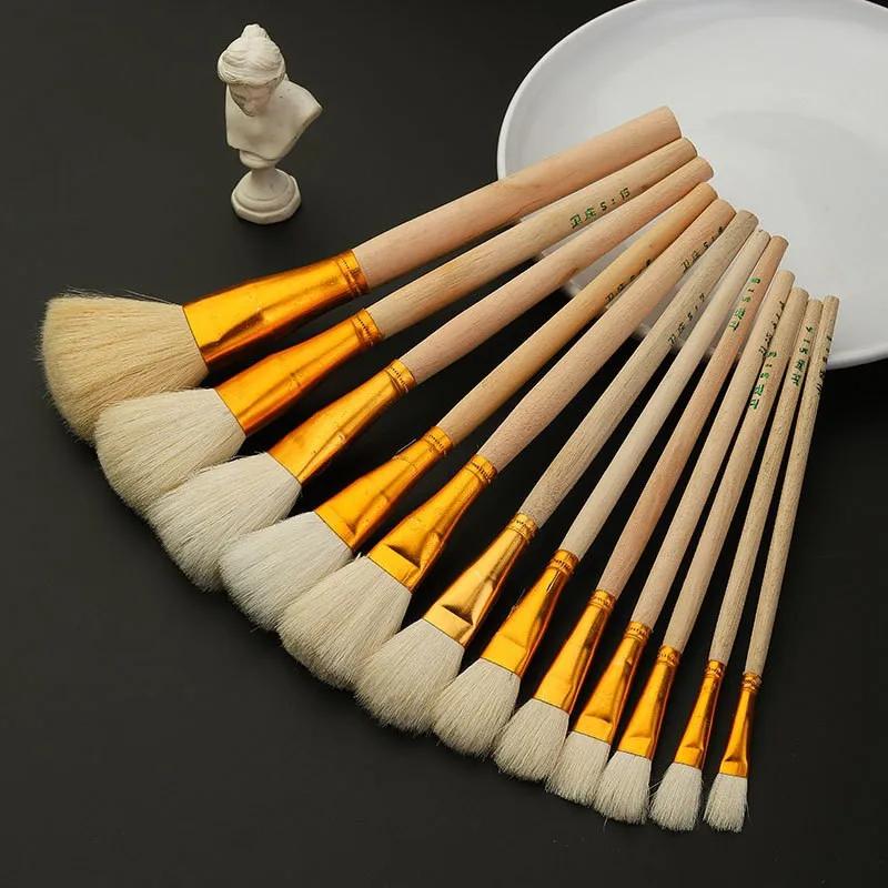 7/12/15pcs Pottery Art Wool Brush Set for Ceramic Glaze/Painting Coloring Watercolor Paint Craft DIY Painting Pen Art Supplies