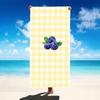 Blue and White Striped Raspberry Print Beach Towel Watercolor Blueberry Towel for Men Women Ideal for Summer Beach Trips
