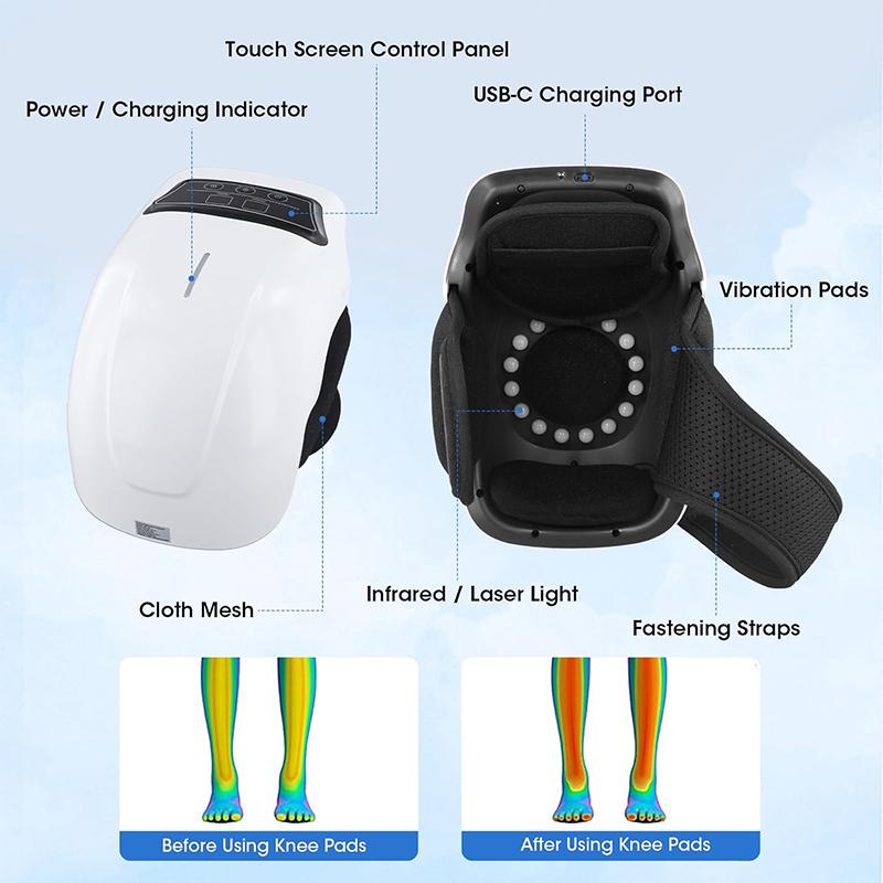 New Style Electric Knee Massager Physiotherapy Infrared Knee Pads for Relief Elbow Leg Rehabilitation Electric Knee Massage