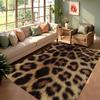 Leopard Print Area Rug Faux Fur Texture Non-Slip Durable Decorative Carpet for Living Room Bedroom Entryway Modern Home Decor