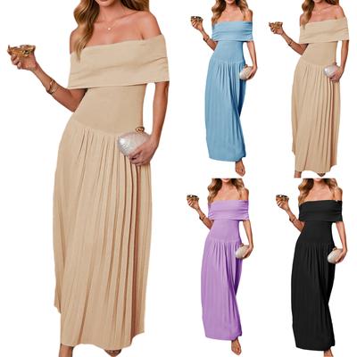Damen Modisches Sexy Figurbetontes Trägerloses Rückenfreies Abendkleid Langes Kleid
