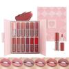Set de 12 Piezas de Labiales Líquidos de Colores Populares, Brillo de Labios Impermeable Mate y Brillante, Maquillaje Labial de Terciopelo Duradero Antiadherente