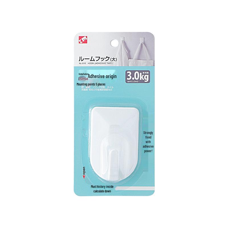 Multi-functional No-trace Rectangular Plastic Adhesive Hook (Single Pack) for Back of Door Use