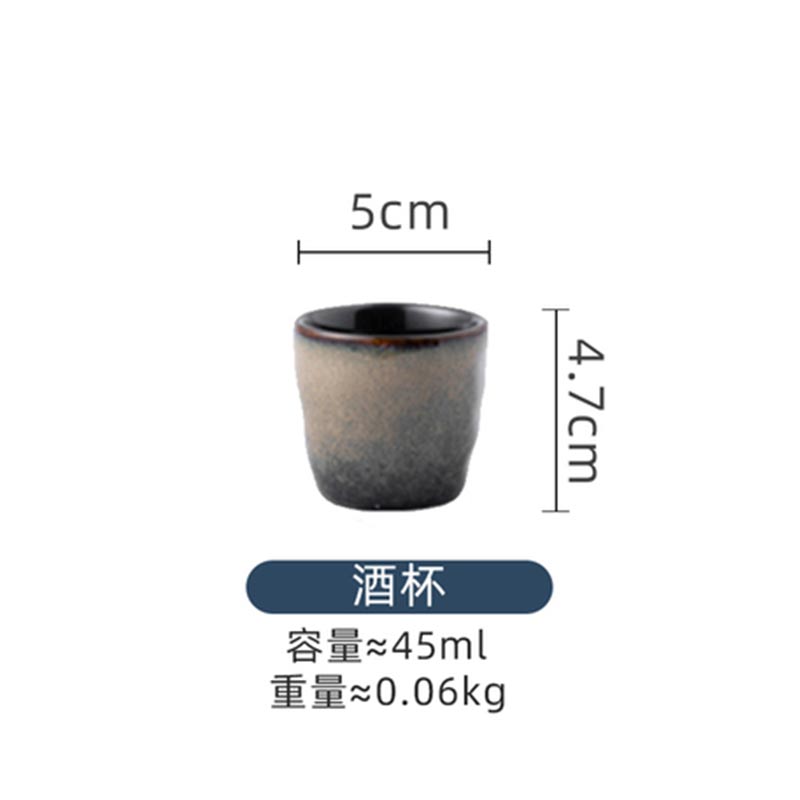 Keramik-Teetassen im japanischen Stil, Retro-Sake-Gläser, Weindekanter, Kung-Fu-Teetasse, Haushalts-Meistertasse, Tavernen-Weinzubehör