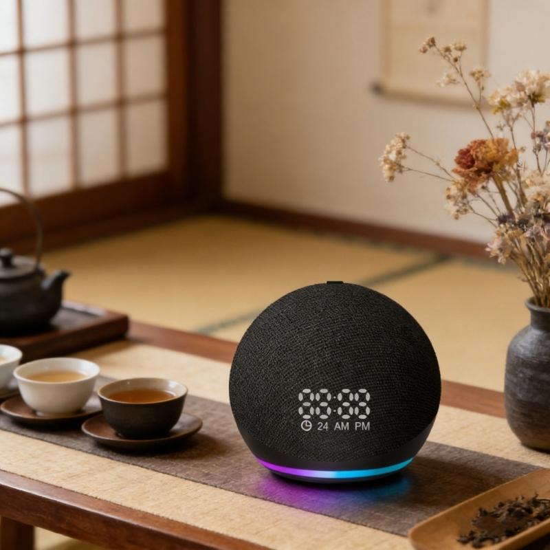 Compactly Bluetooth-compatible Speaker With Builts In Clock LED Lights For Home Office Outdoor Use HiFi Bass Sound Box